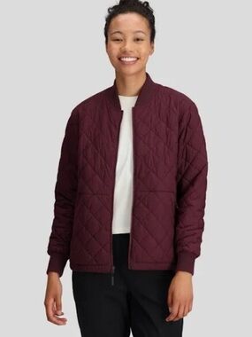 Outdoor Research Shadow Insulated Reversible Bomber Jacket in Burgundy / Lilac